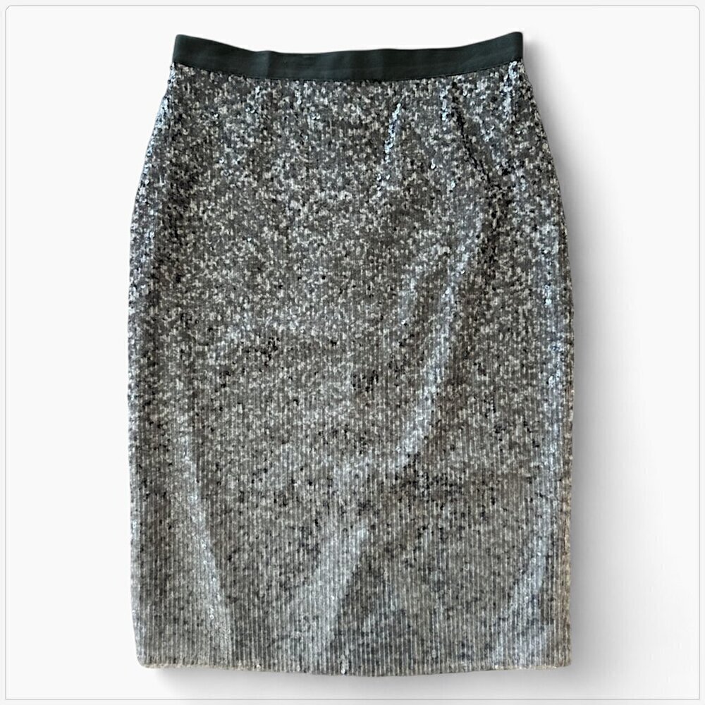 Pure Collection Gray Ombre Sequin Fitted Pencil Skirt Evening Party Holiday 4